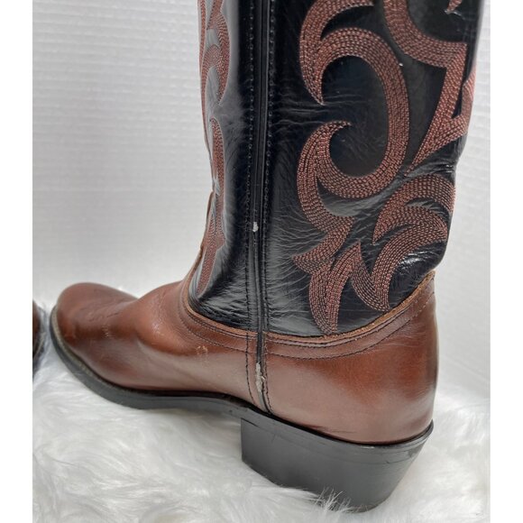 Durango Boot LEM314 Waco R Toe Men's SIZE 9D Black Brown Western Cowboy Shoes - Picture 7 of 10